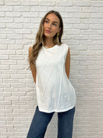 Load image into Gallery viewer, New Normal Pleat Detail Sleeveless Top in White
