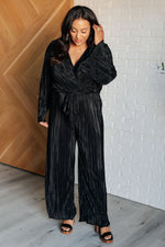 Load image into Gallery viewer, Night Out Plisse Jumpsuit
