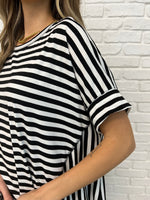 Load image into Gallery viewer, No Stopping It Striped Oversized Top
