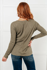 Load image into Gallery viewer, On a Roll Ribbed Knit V Neck Long Sleeve Top
