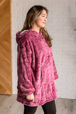 Load image into Gallery viewer, Oversized Velour Blanket Hoodie in Purple
