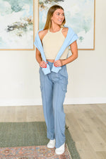 Load image into Gallery viewer, Race to Relax Cargo Pants in Chambray

