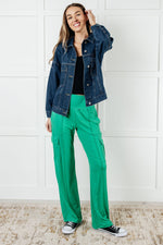 Load image into Gallery viewer, Race to Relax Cargo Pants in Emerald Green
