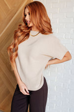 Load image into Gallery viewer, Relaxing Away Dolman Sleeve Knit Top in Taupe
