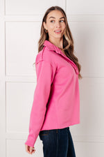 Load image into Gallery viewer, Same Ol&#39; Situation Collared Pullover in Hot Pink
