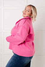 Load image into Gallery viewer, Same Ol&#39; Situation Collared Pullover in Hot Pink
