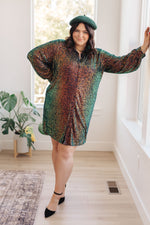 Load image into Gallery viewer, Shimmering Splendor Sequin Shirt Dress
