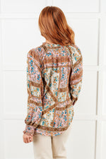 Load image into Gallery viewer, Show and Tell Mixed Print Peasant Blouse
