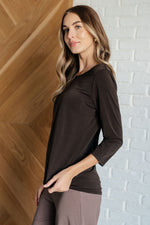 Load image into Gallery viewer, Signature Classic Round Neck Top in Chocolate
