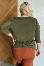 Load image into Gallery viewer, Signature Classic Round Neck Top in Olive
