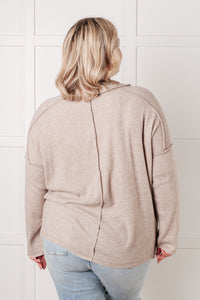 Simply Basic Ribbed Hacci Sweater in H Mocha