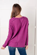 Load image into Gallery viewer, Simply Basic Ribbed Hacci Sweater in Light Plum
