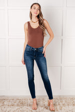 Load image into Gallery viewer, Skylar Mid Rise Thermal Vintage Skinny Jean
