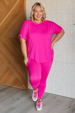 Load image into Gallery viewer, Soft Serve Brushed Microfiber Set in Neon Hot Pink
