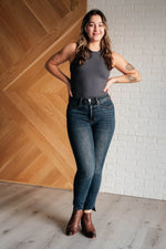 Load image into Gallery viewer, Tessa High Rise Control Top Step Hem Skinny Jeans
