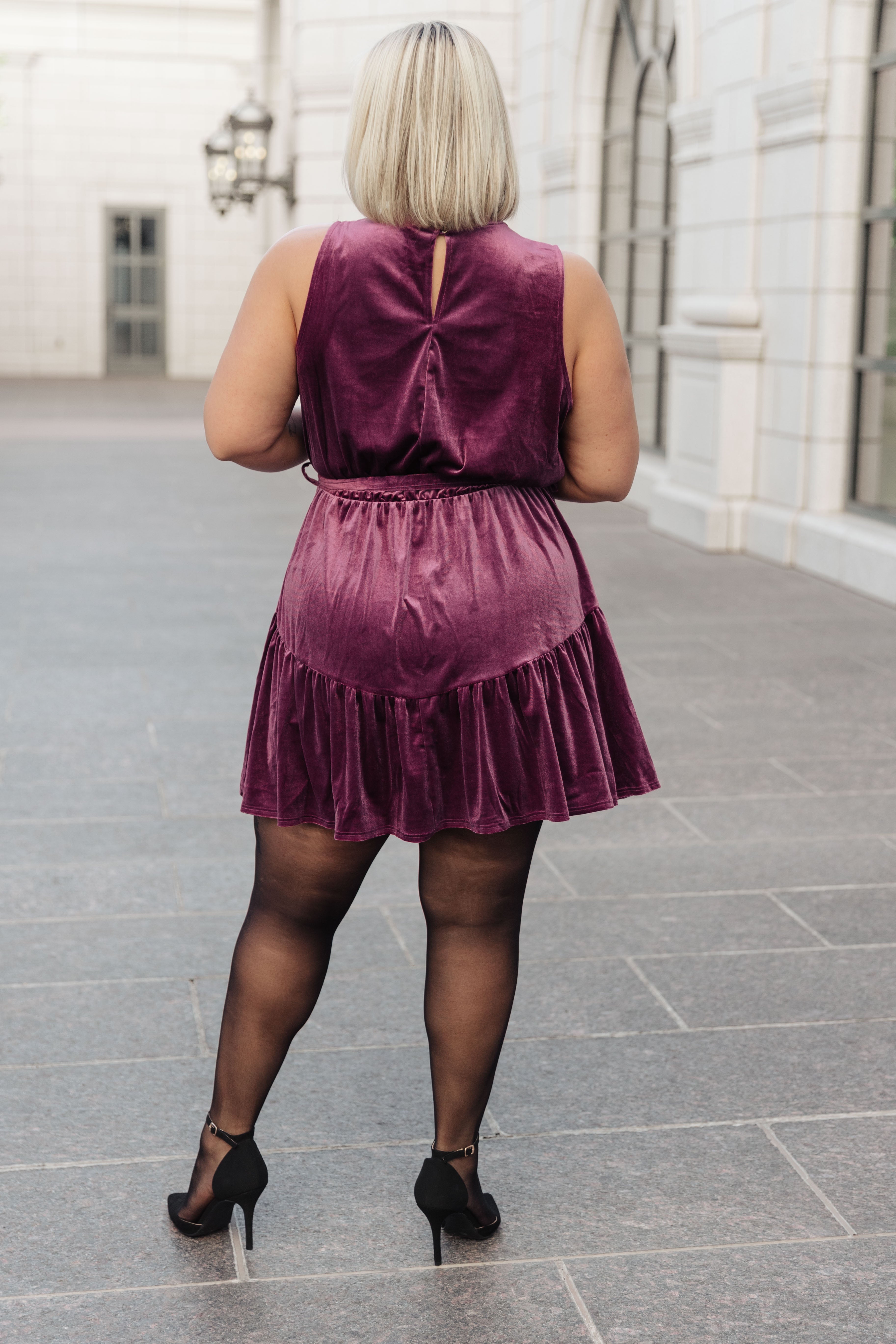 Tied In A Bow Velvet Dress