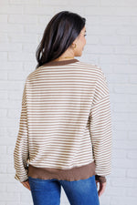 Load image into Gallery viewer, Too Good to be True Striped Drop Shoulder Top in Brown
