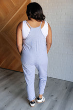 Load image into Gallery viewer, Totally Me Spaghetti Strap Jumpsuit in Heather Grey
