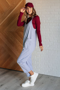 Totally Me Spaghetti Strap Jumpsuit in Heather Grey