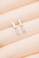 Load image into Gallery viewer, Twin Sparkle Silver Stud Earrings
