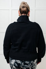 Load image into Gallery viewer, Under Her Spell Half Zip Pullover in Black
