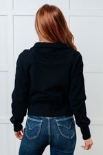 Load image into Gallery viewer, Under Her Spell Half Zip Pullover in Black
