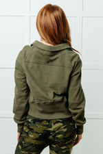 Load image into Gallery viewer, Under Her Spell Half Zip Pullover in Green
