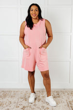 Load image into Gallery viewer, Up and Running Mineral Wash Romper in Coral Pink
