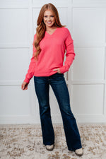 Load image into Gallery viewer, Very Understandable V-Neck Sweater in Pink
