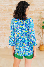 Load image into Gallery viewer, Willow Bell Sleeve Top in Royal Brushed Multi
