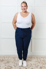 Load image into Gallery viewer, Your New Favorite Joggers in White Polka Dot
