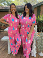 Load image into Gallery viewer, Pink Trees Pajama Set
