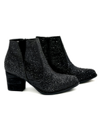 Load image into Gallery viewer, Shine Star Rhinestone Bootie in Black
