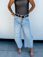 Load image into Gallery viewer, PREORDER: Bex Light Wash Barrel Jeans
