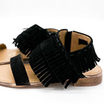 Load image into Gallery viewer, Fringe Star Sandal in Black
