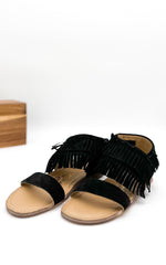 Load image into Gallery viewer, Fringe Star Sandal in Black
