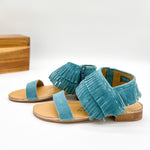 Load image into Gallery viewer, Fringe Star Sandal in Teal
