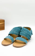 Load image into Gallery viewer, Fringe Star Sandal in Teal
