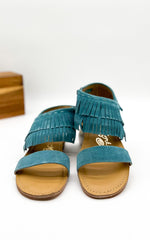 Load image into Gallery viewer, Fringe Star Sandal in Teal
