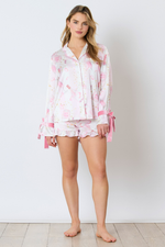 Load image into Gallery viewer, Satin Champagne Long Sleeve Pajama Top
