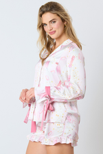 Load image into Gallery viewer, Satin Champagne Long Sleeve Pajama Top
