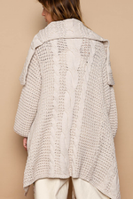 Load image into Gallery viewer, Twist Weave Shawl Collar Balloon Sweater Cardigan
