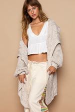 Load image into Gallery viewer, Twist Weave Shawl Collar Balloon Sweater Cardigan
