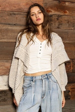 Load image into Gallery viewer, Twist Weave Shawl Collar Balloon Sweater Cardigan
