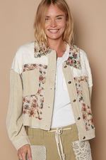 Load image into Gallery viewer, Contrast Quilt Panel Corduroy Jacquard Jacket
