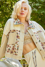 Load image into Gallery viewer, Contrast Quilt Panel Corduroy Jacquard Jacket
