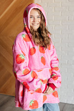 Load image into Gallery viewer, Kids Oversized Hoodie Blanket in Strawberry
