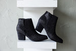 Load image into Gallery viewer, Shine Star Rhinestone Bootie in Black
