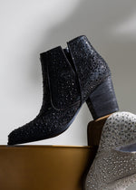 Load image into Gallery viewer, Shine Star Rhinestone Bootie in Black
