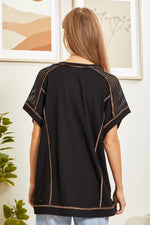 Load image into Gallery viewer, Tunic Top with V-Neckline and Shoulder Details
